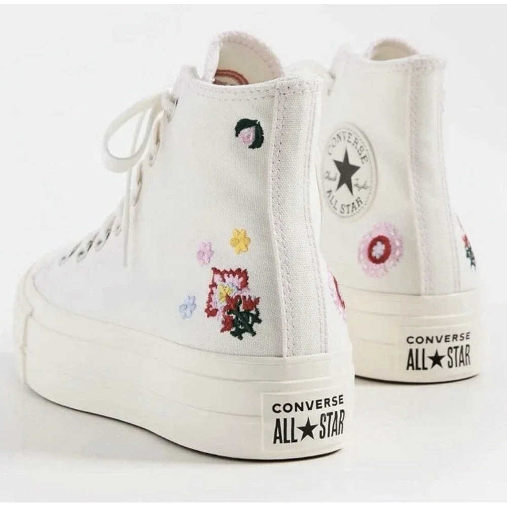 Converse Chuck Taylor All Star Lift Platform High Floral Embroidery W9